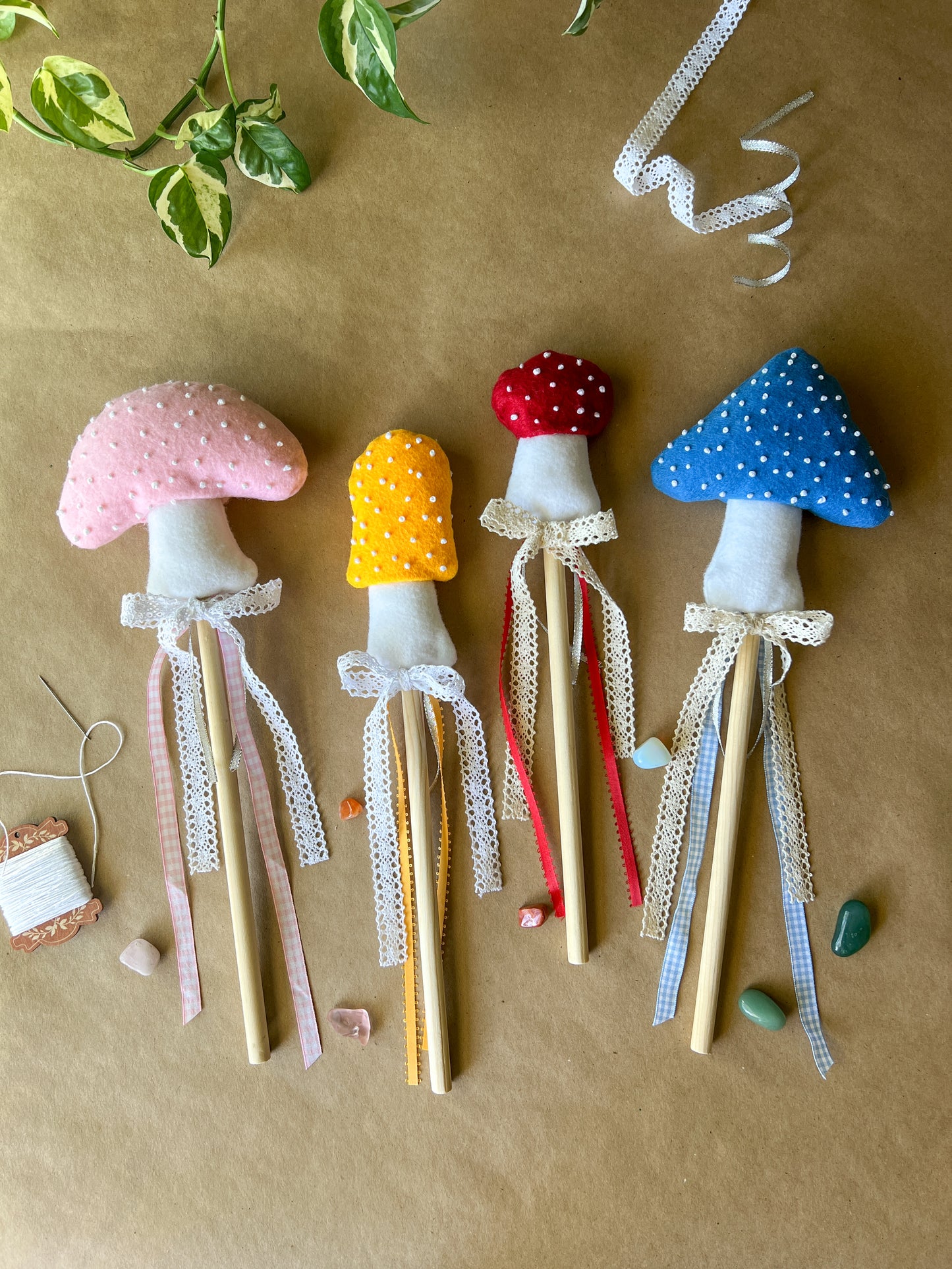 Magical Mushroom Fairy Wand - Yellow