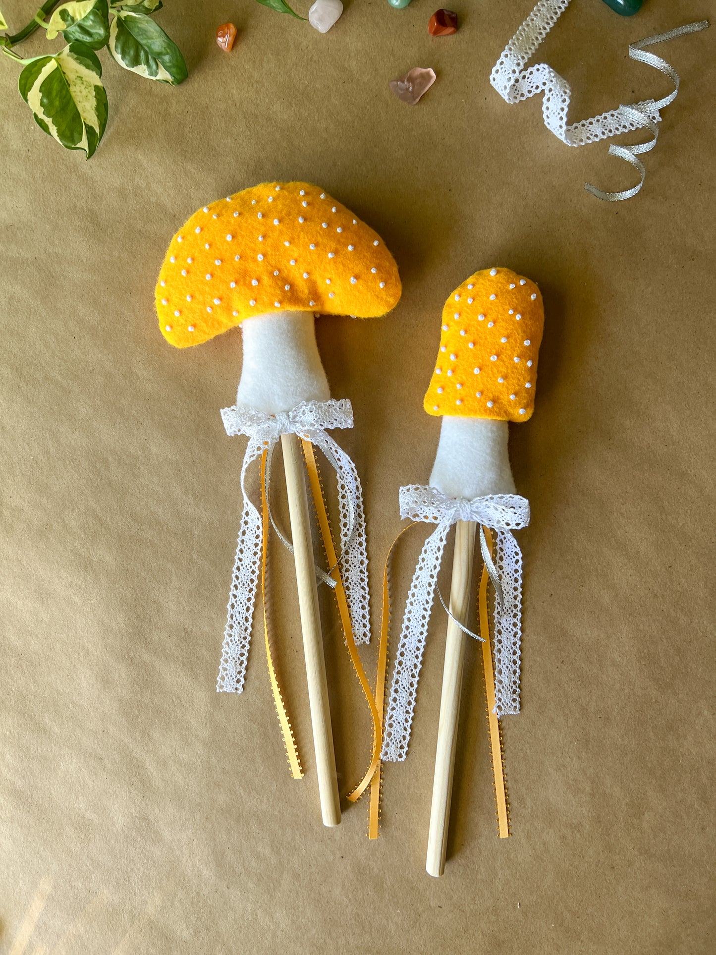 Magical Mushroom Fairy Wand - Yellow