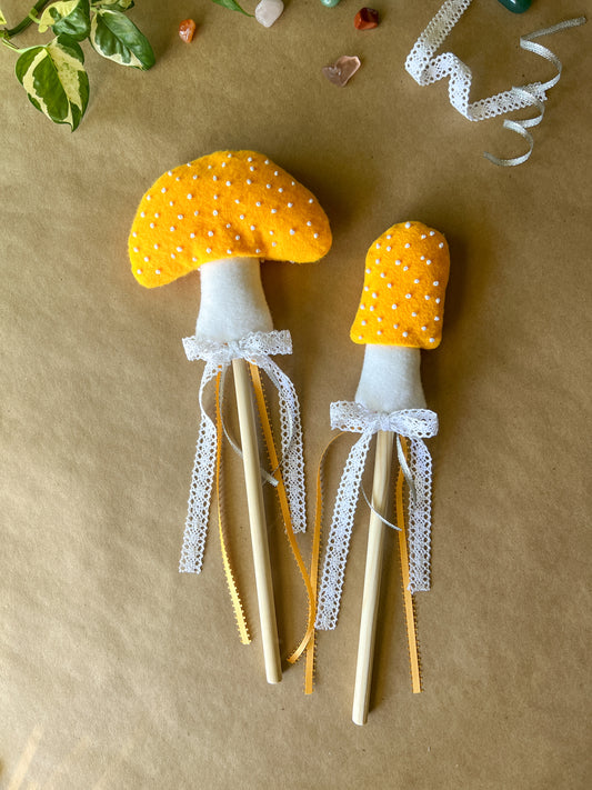 Magical Mushroom Fairy Wand - Yellow