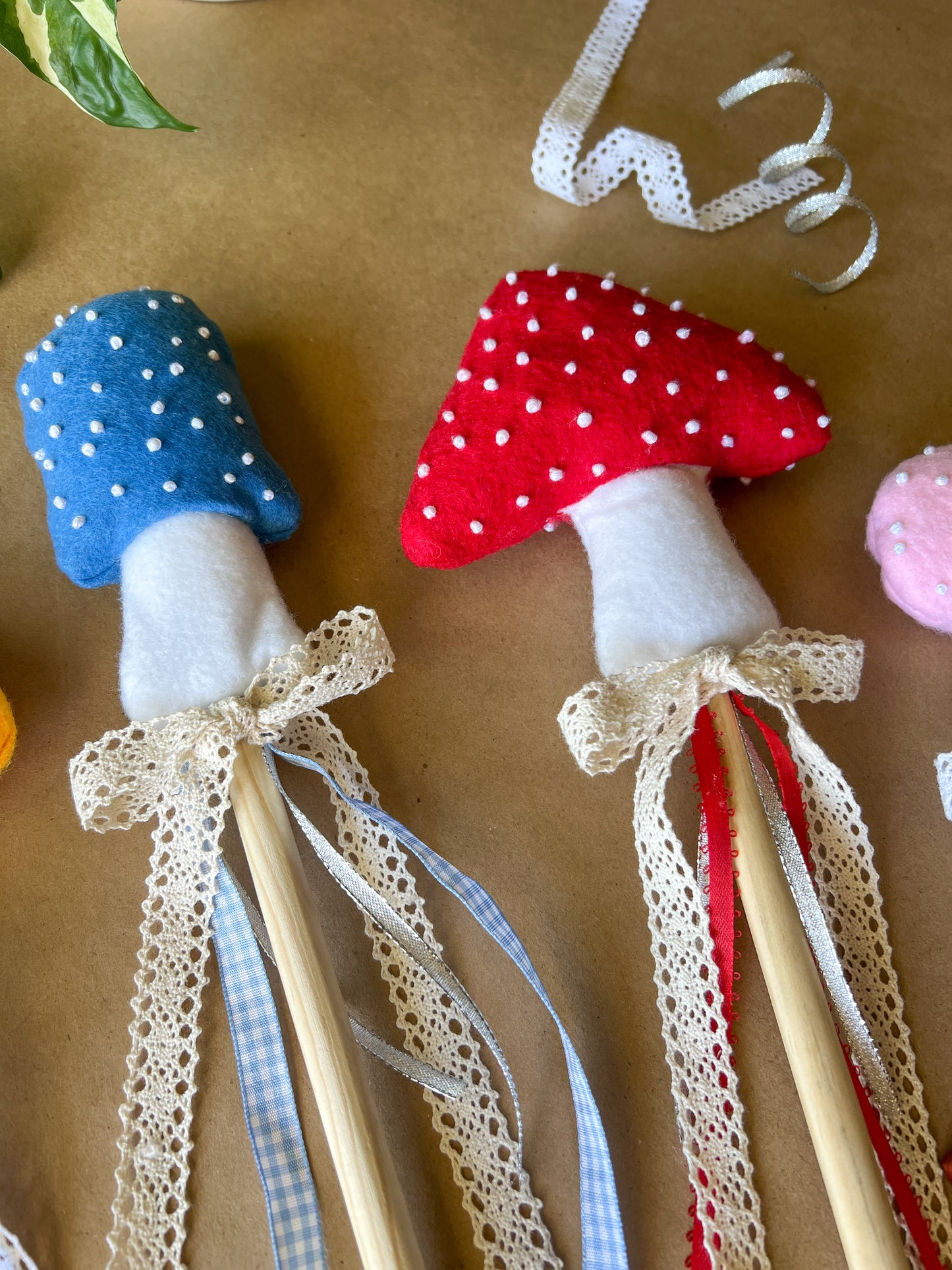 Magical Mushroom Fairy Wand - Red