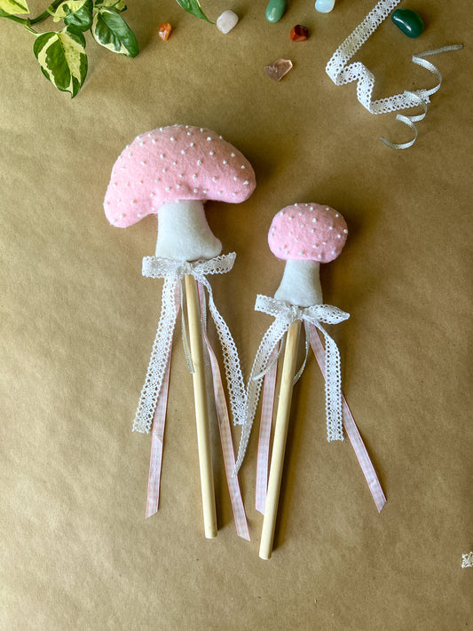 Magical Mushroom Fairy Wand - Pink