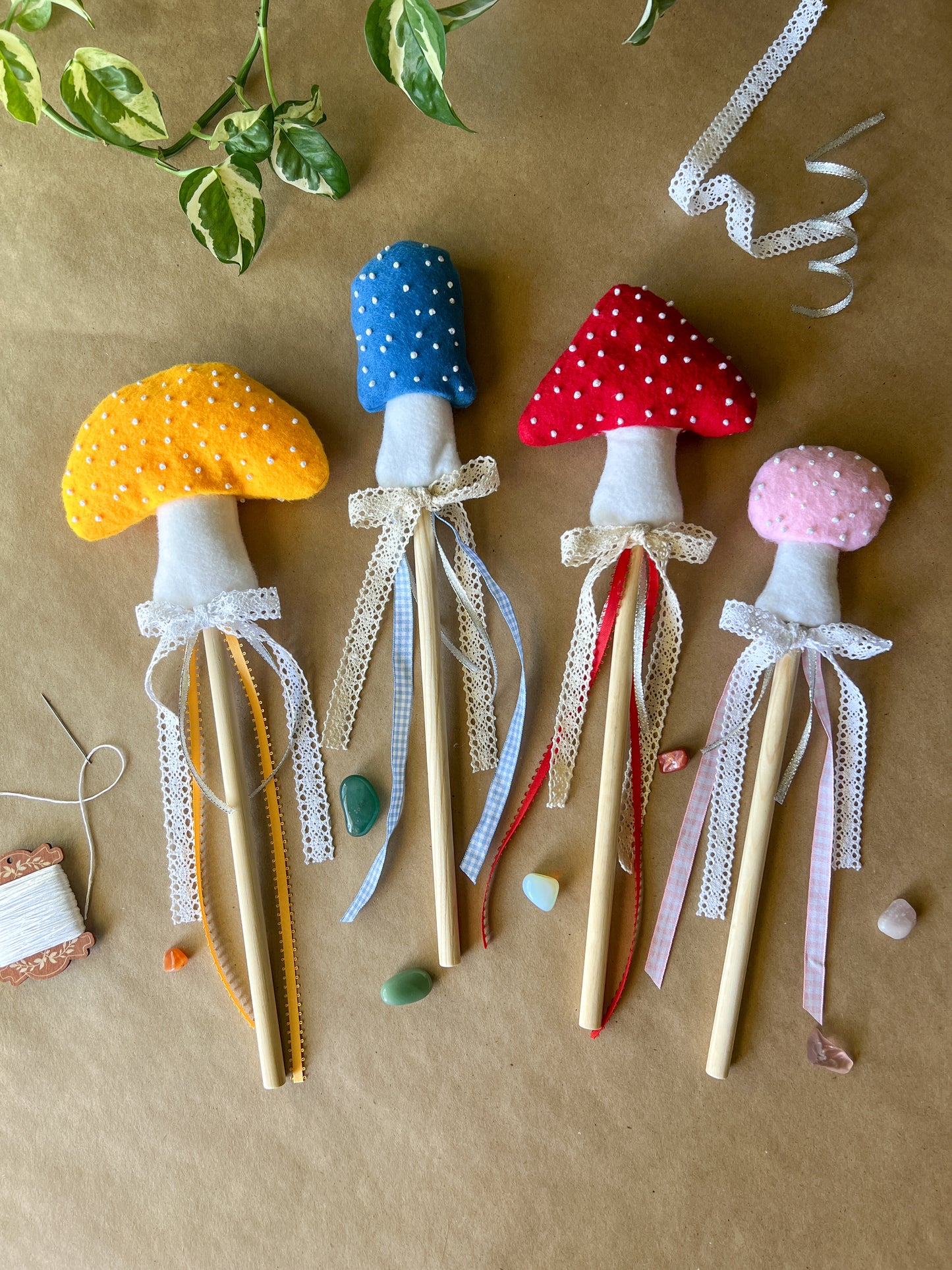 Magical Mushroom Fairy Wand - Blue