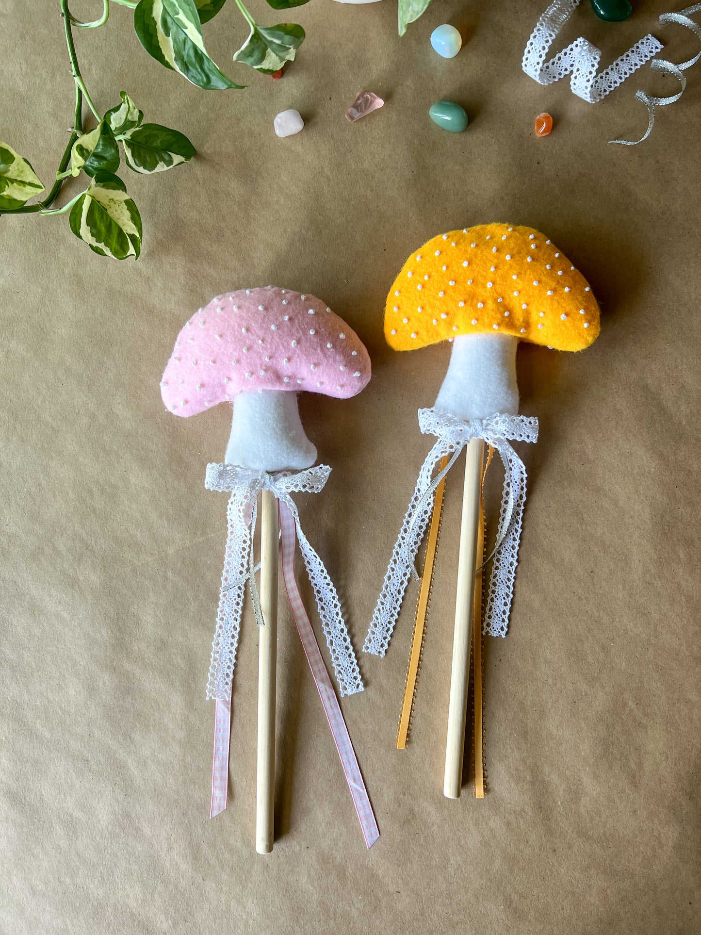 Magical Mushroom Fairy Wand - Yellow