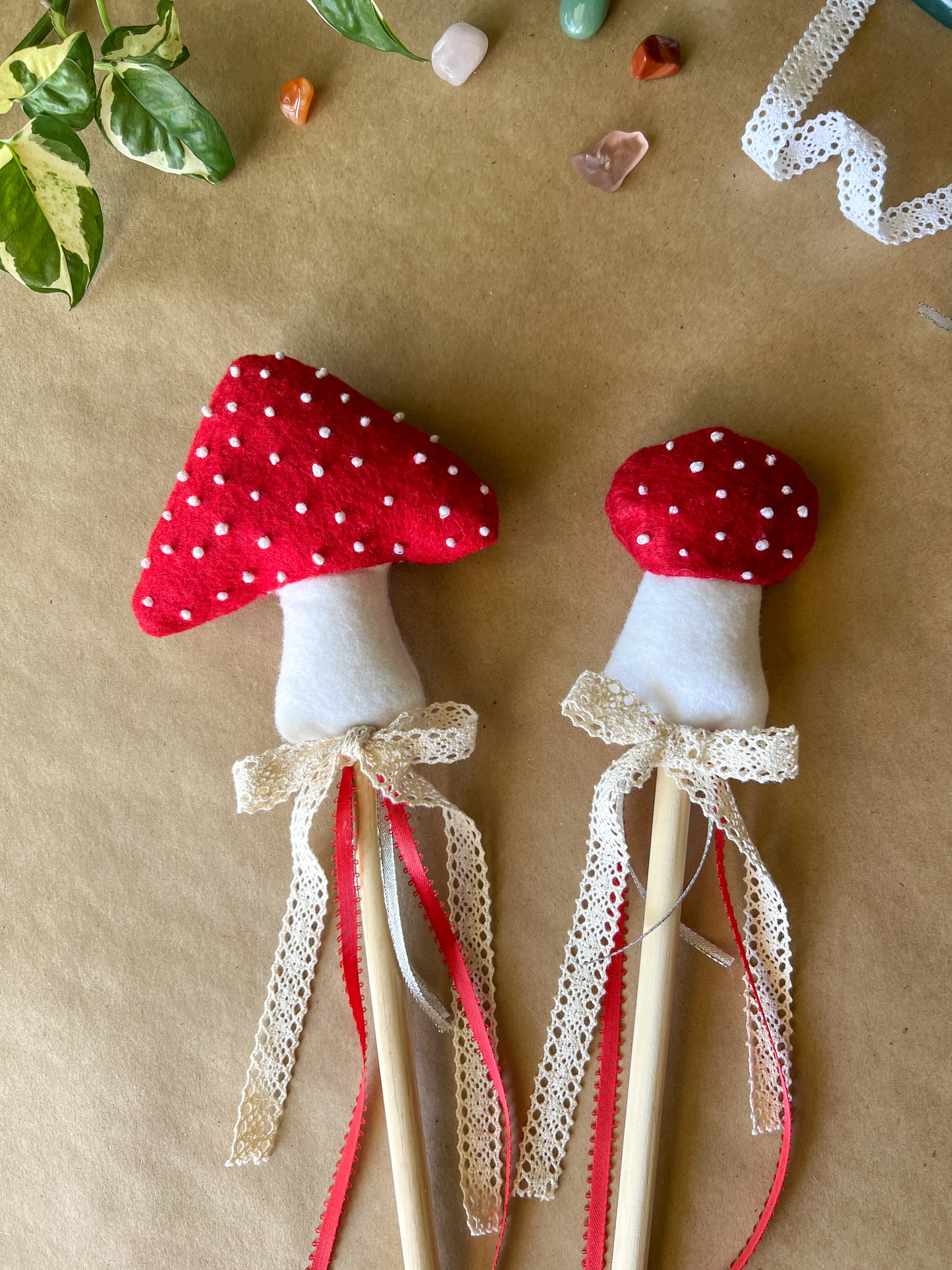 Magical Mushroom Fairy Wand - Red