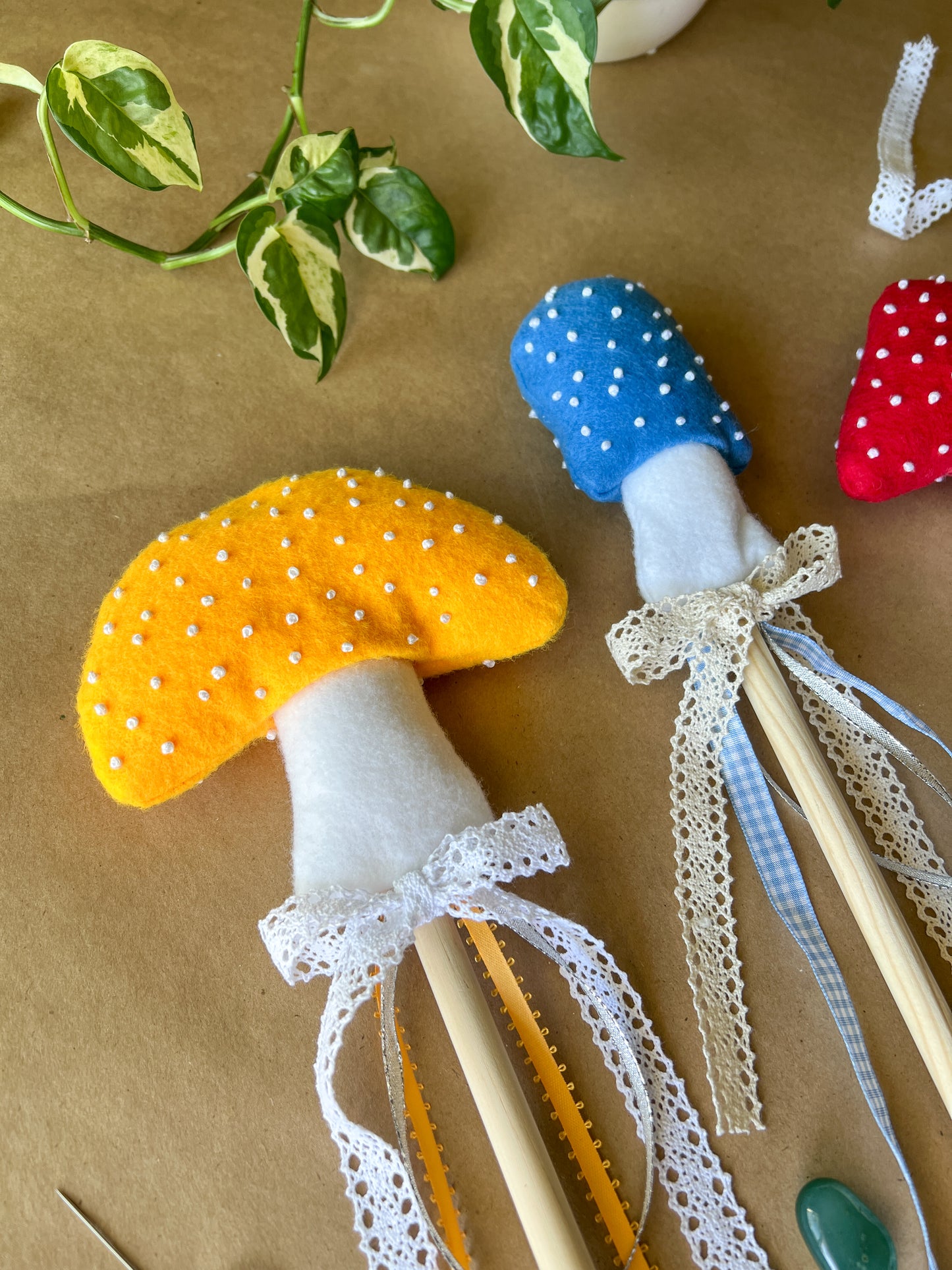 Magical Mushroom Fairy Wand - Yellow